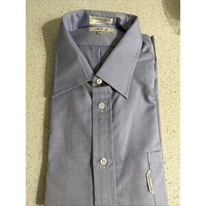 Faconnable Shirt Mens Button Up Long Sleeve Blue 18.5 Long Pocket French Design